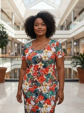 Absolutely Love it Floral Scoop-Neck Dress Sz 3X